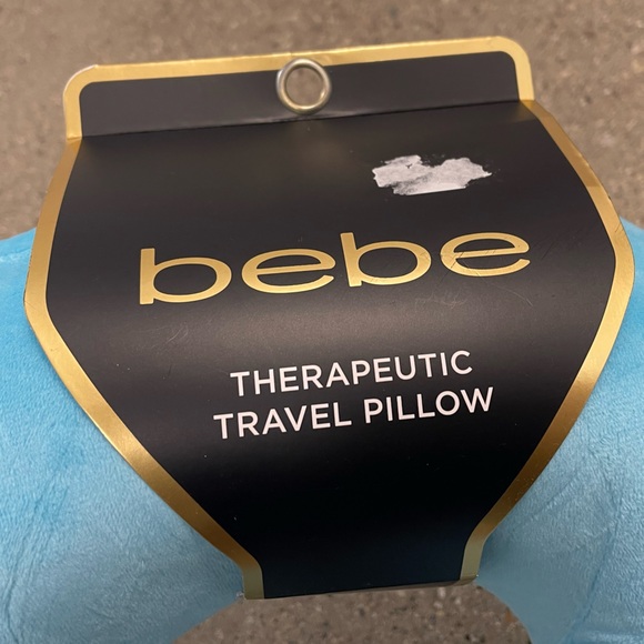 NWT Bebe rhinestone logo Therapeutic Travel Pillow Zipper Cover = Washable! - Picture 10 of 11